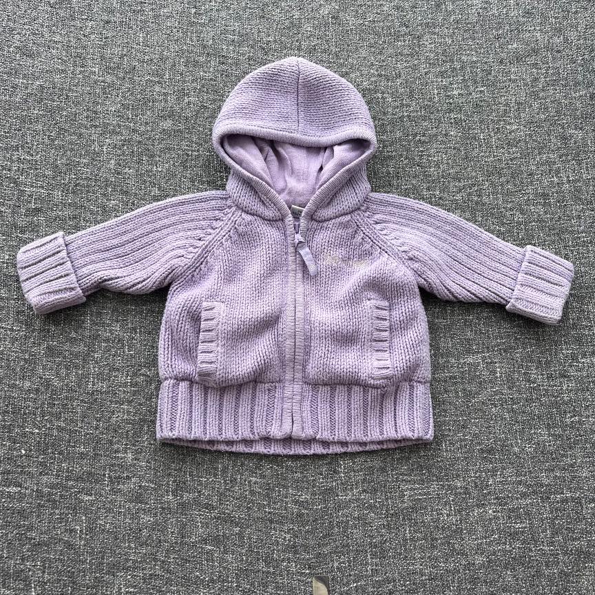Girls 3–6 months Next lilac zip front fully lined Autumn winter Hoodie