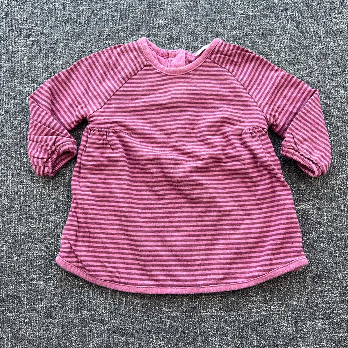 Girls 3-6 month Next pink stripe long sleeve padded Autumn winter dress