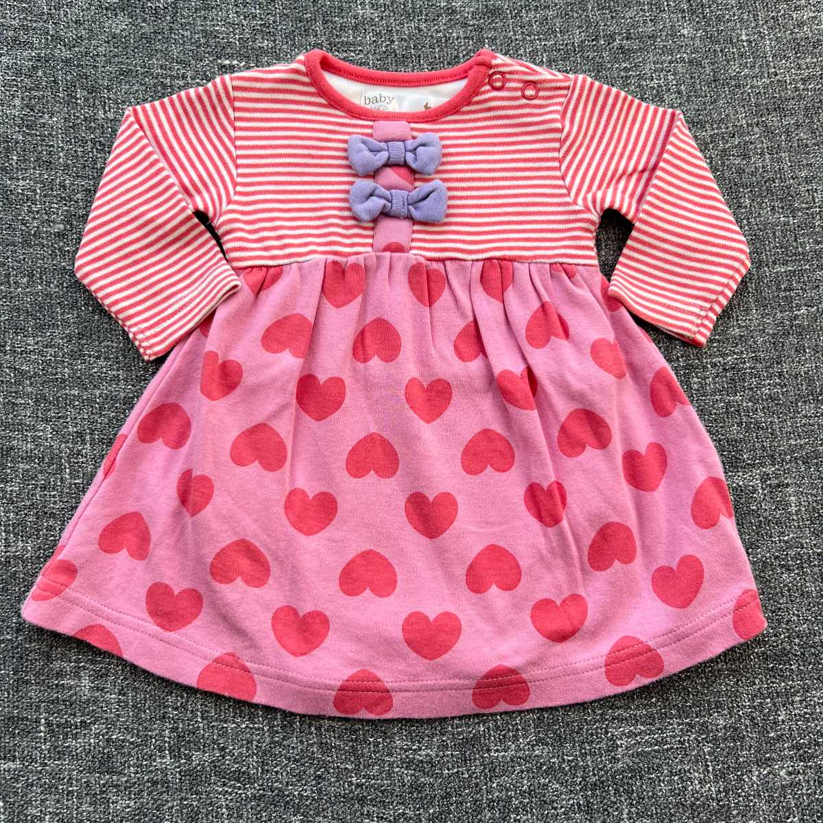 Girls 0-3 month pink long sleeve autumn winter bodysuit dress
