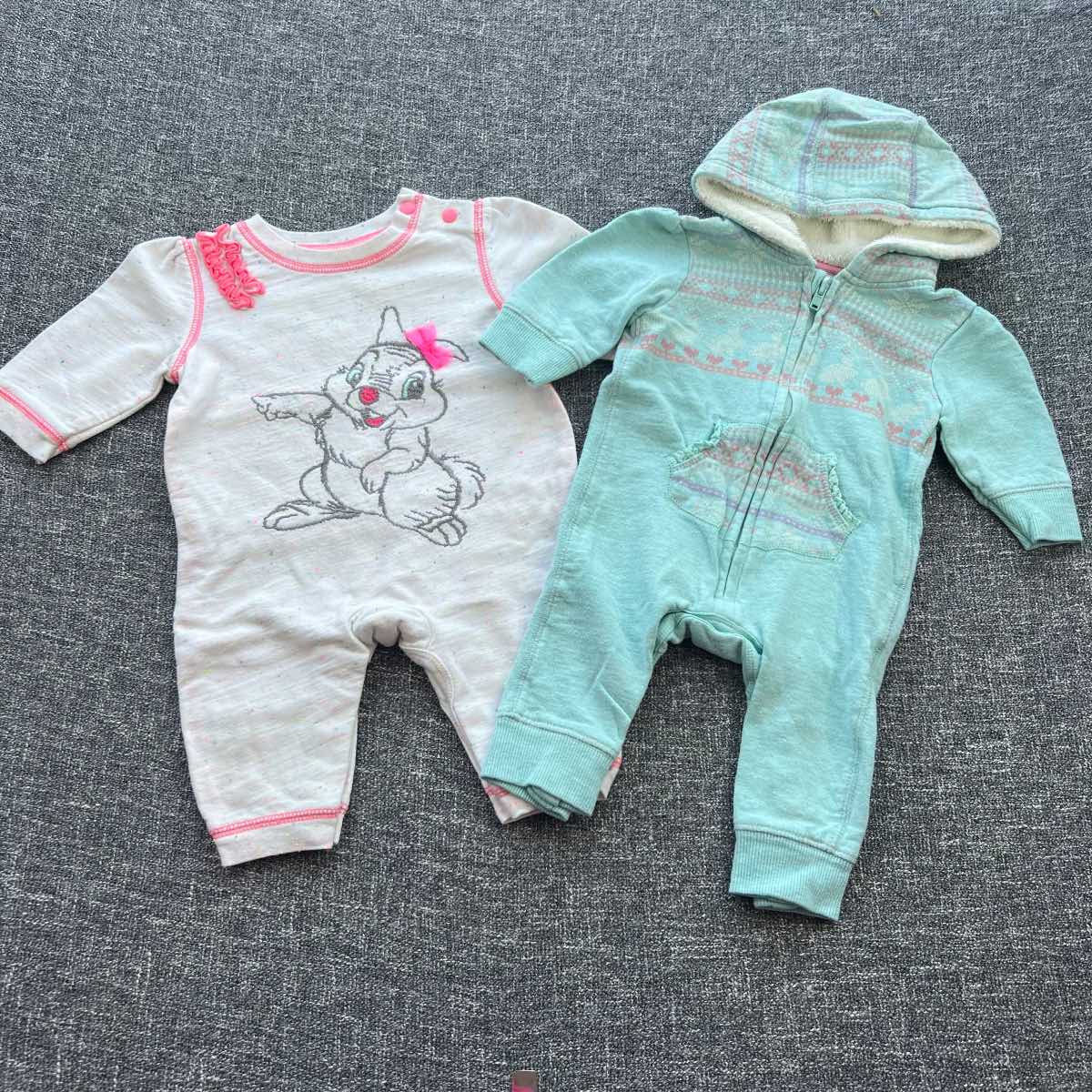 Girls 0-3 months white green Autumn winter rompers b