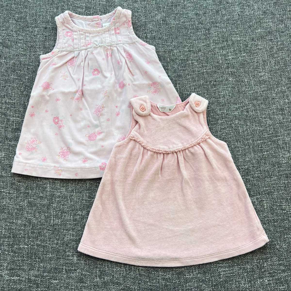 Girls 0-3 months pink sleeveless Autumn winter dress bundle