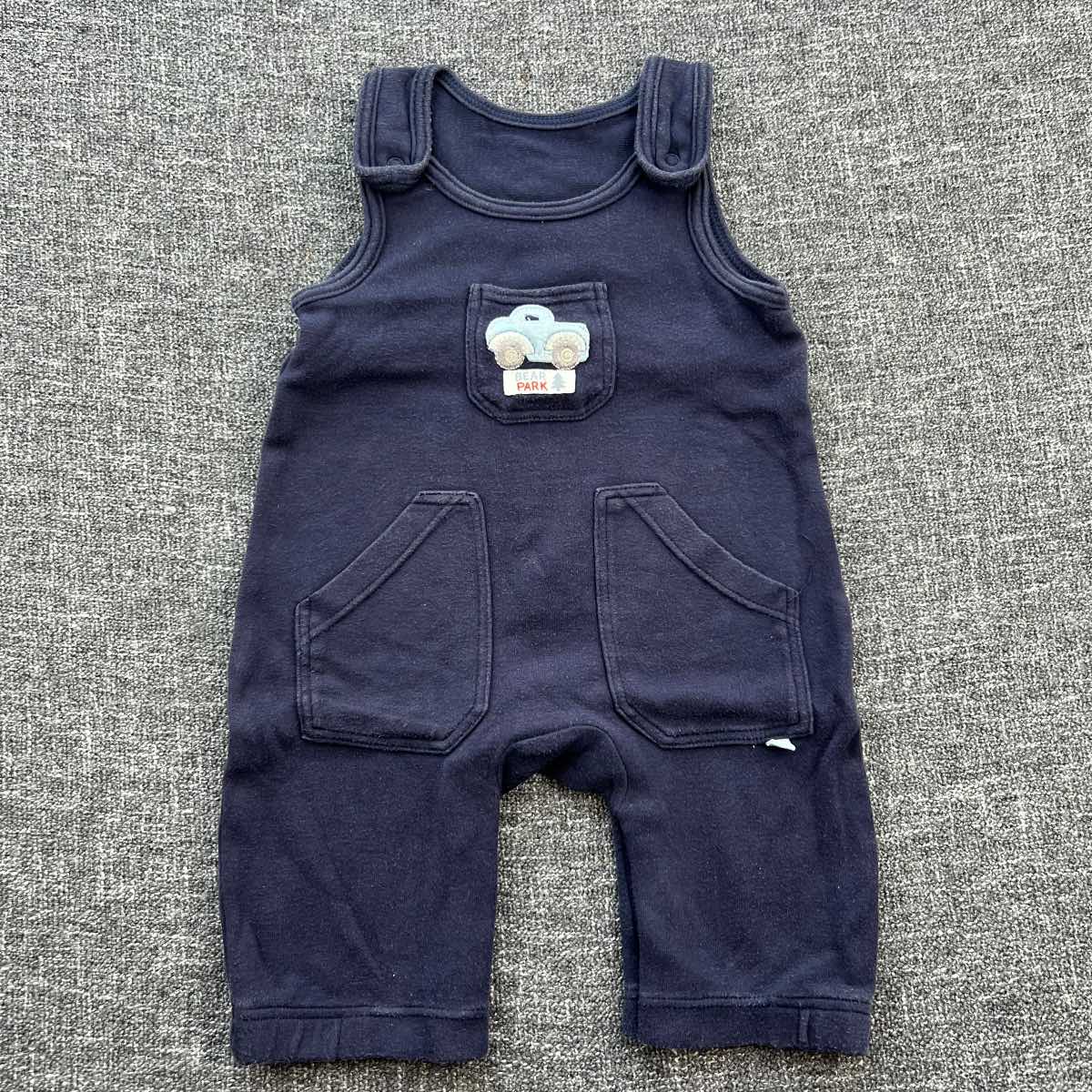 Boys 0-3 months navy blue Autumn winter dungarees