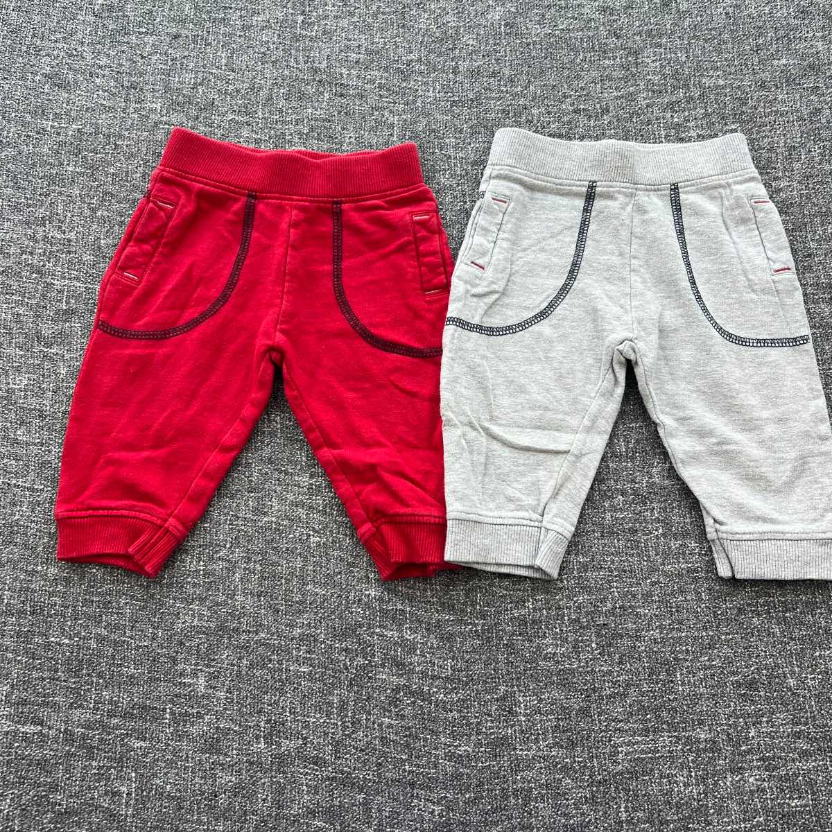 Boys, 3-6 month grey and red Autumn winter jogger bundle