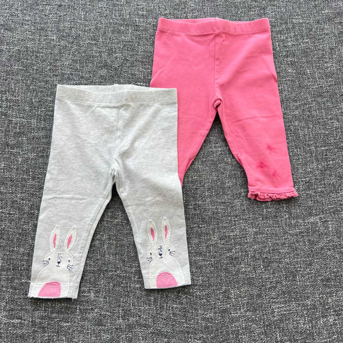 Girls 3-6 month pink and grey Autumn winter leggings bundle