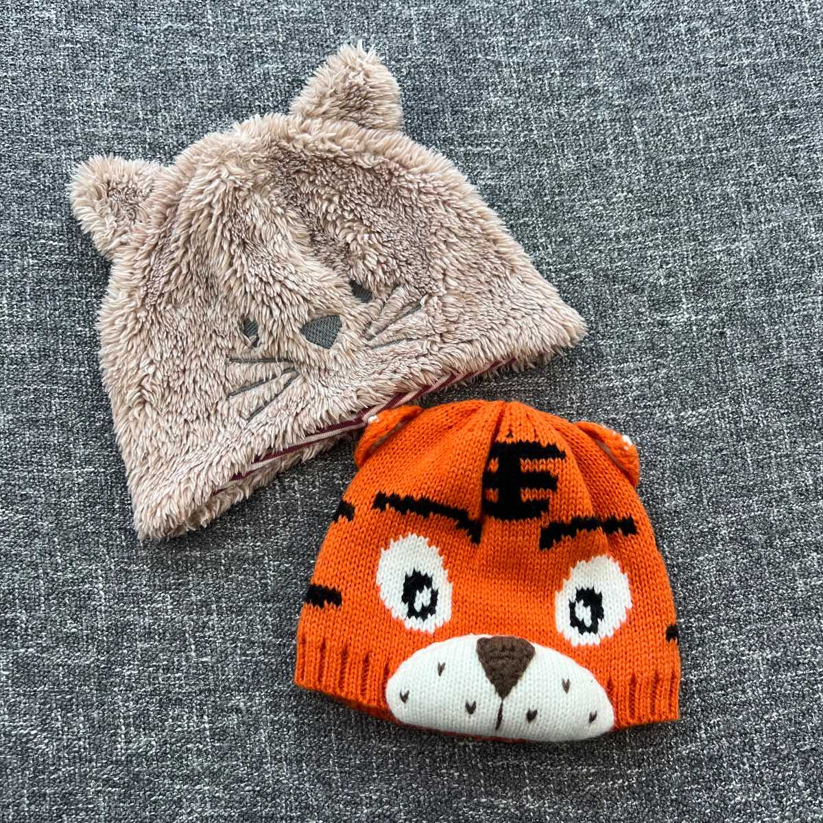 Boys 0-3 months Autumn winter animal hat 2 pack