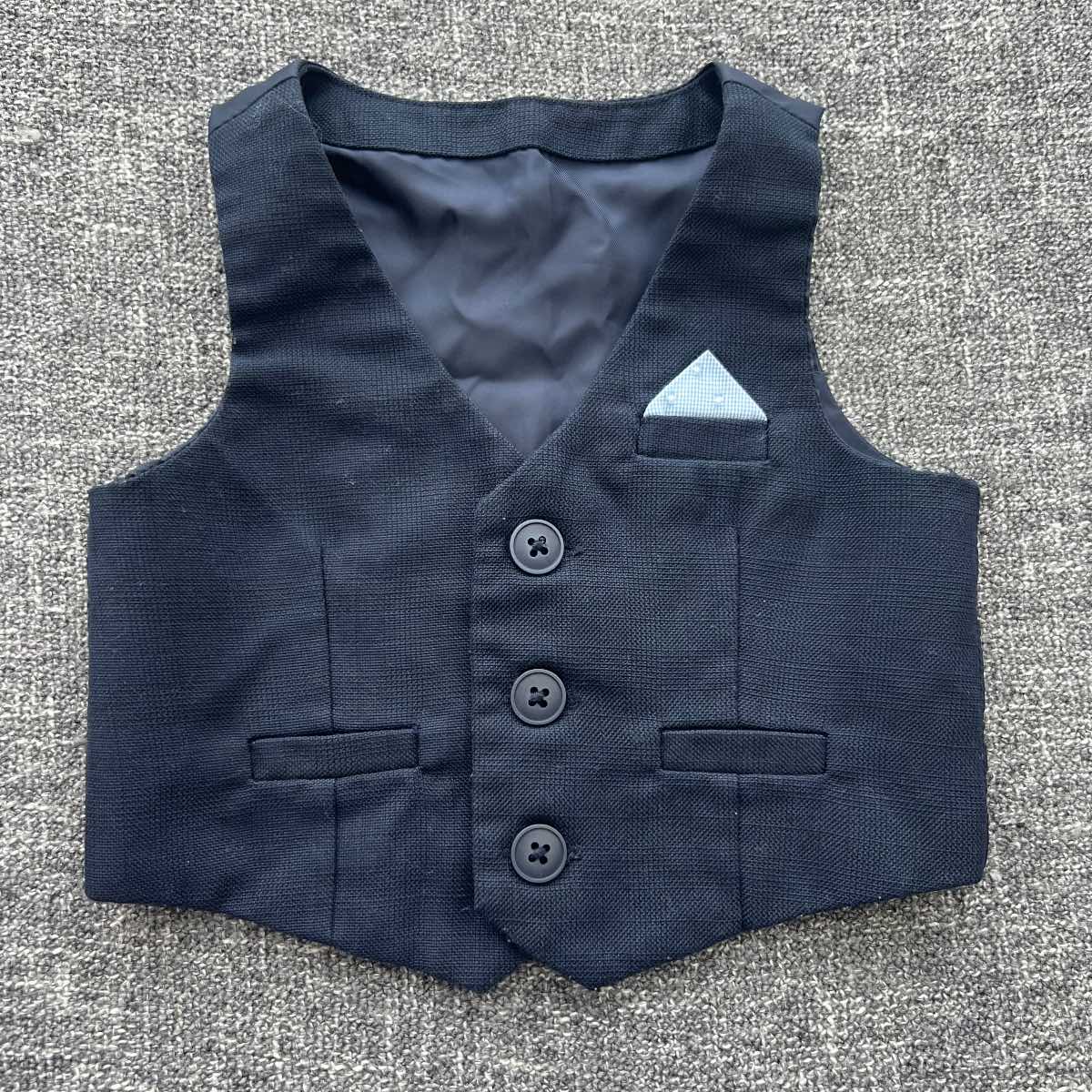 Boys 3-6 month navy blue wedding/occasion wear waistcoat