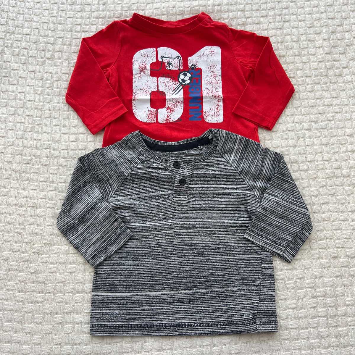 Boys 3-6 month black/white and red long sleeve Autumn winter top bundle