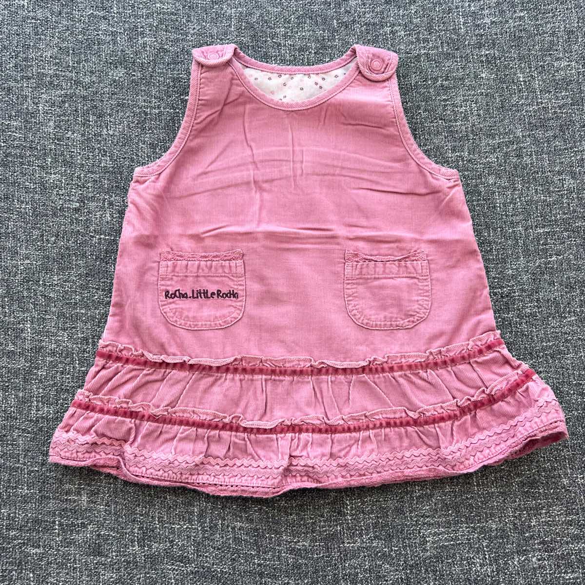 Girls 3-6 month pink cord sleeveless Autumn winter dress