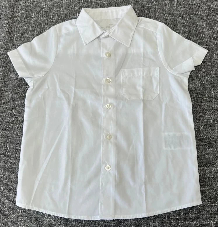 Boys 4-5 year plain white short sleeved summer school shirt