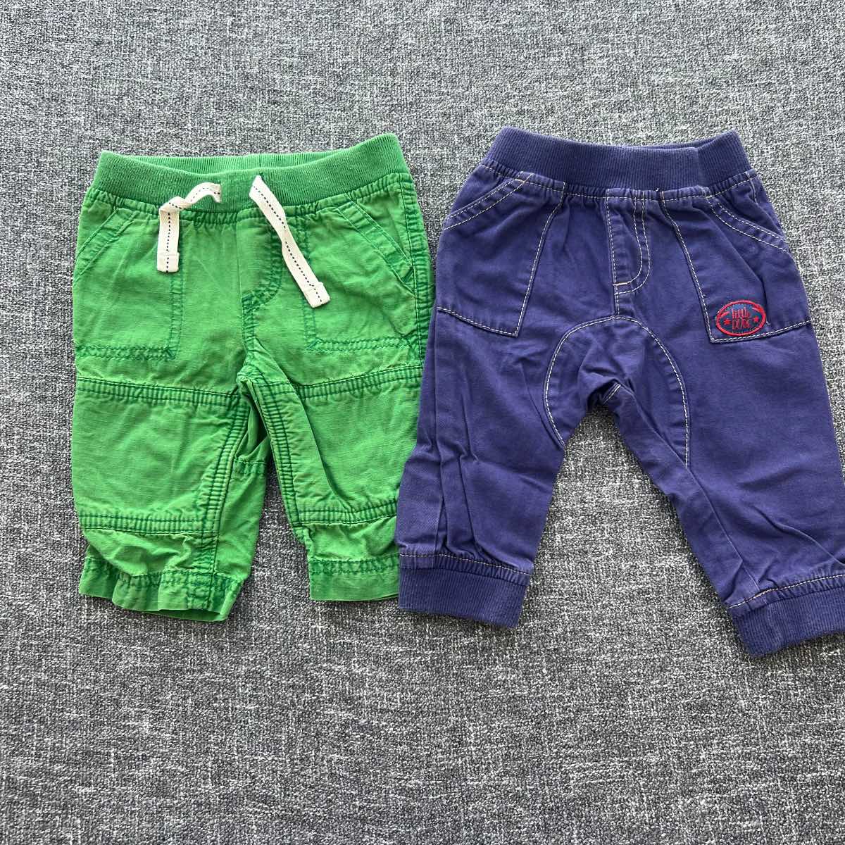 Boys, 3-6 month blue and green Autumn winter trouser bundle