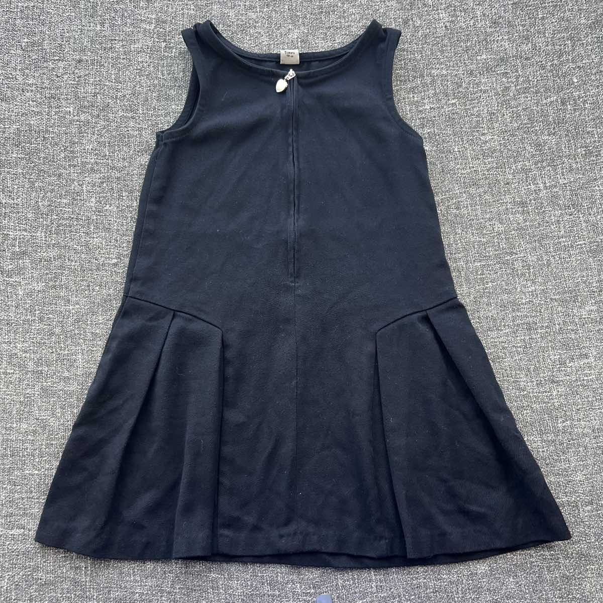 Girls for high five year navy blue Autumn winter sleeveless front school dress