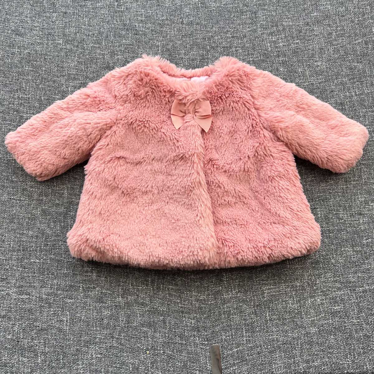 Girls 0-3 month pink furry Autumn winter coat