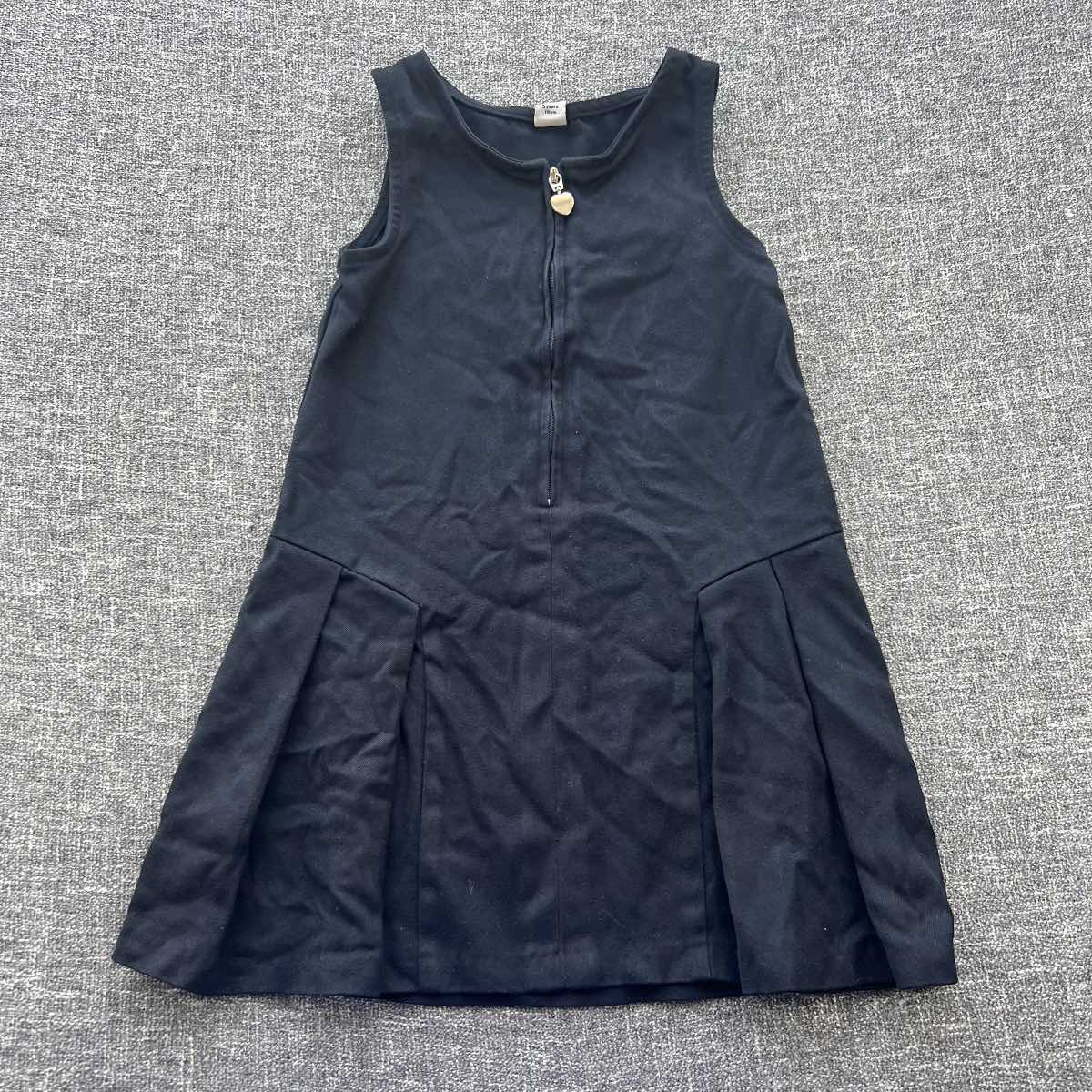 Girls 4-5 year navy blue Autumn winter sleeveless sip front school dress
