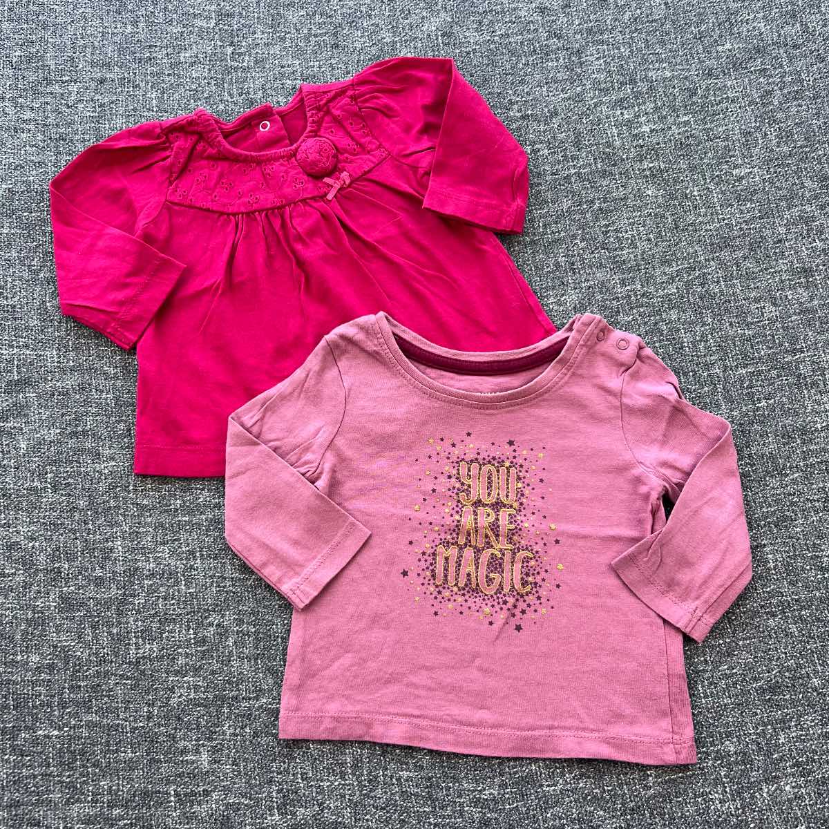 Girls 3-6 months pink long sleeve Autumn winter top bundle