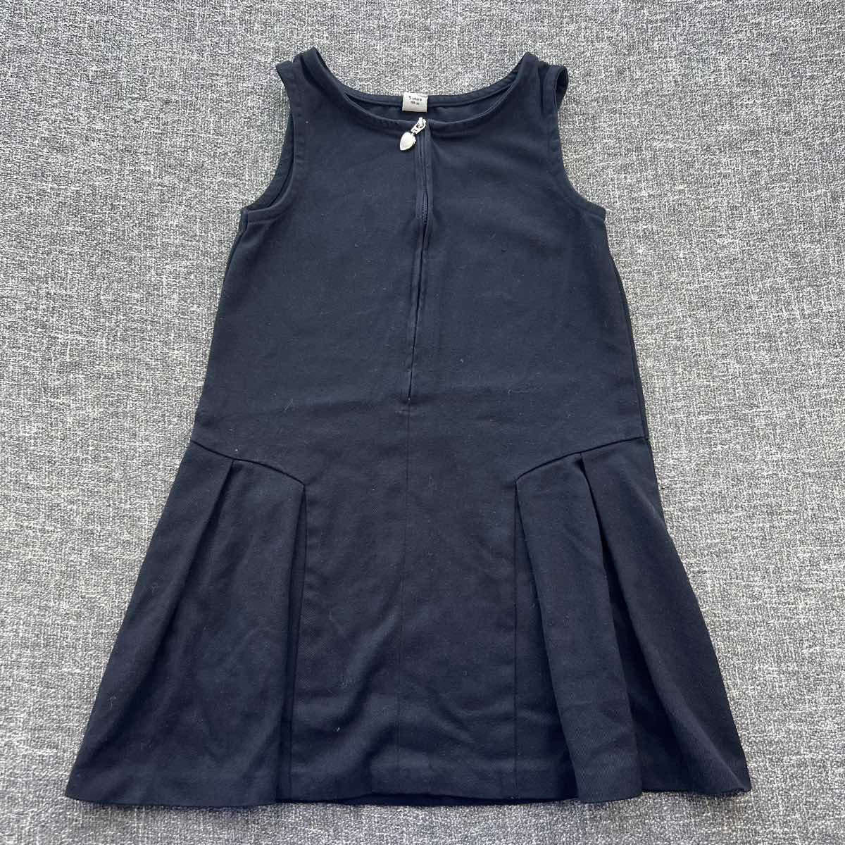Girls 4-5 year navy blue Autumn went school sleeveless sip front dress