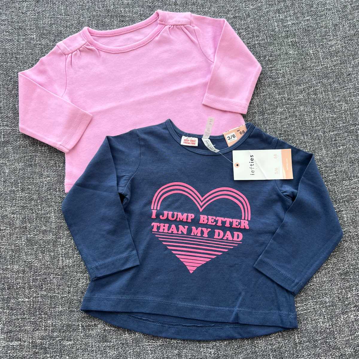 The 3-6 month navy and pink long sleeve Autumn winter top bundle