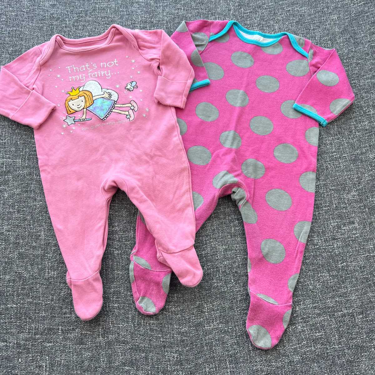 Girls 3-6 month pink sleep suit bundle 2 pack