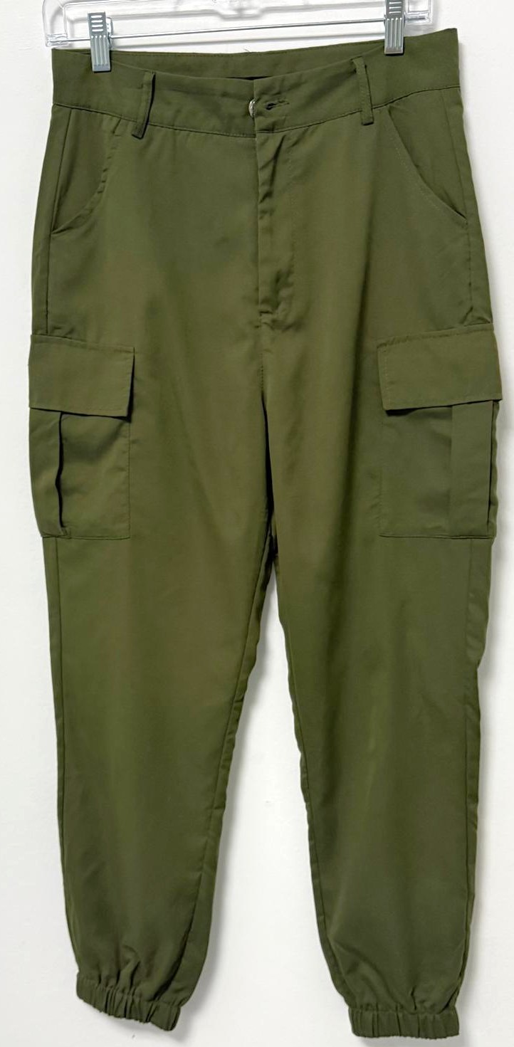 Olive Green Cargo Jogger Trousers – Pink Vanilla – Size UK 8