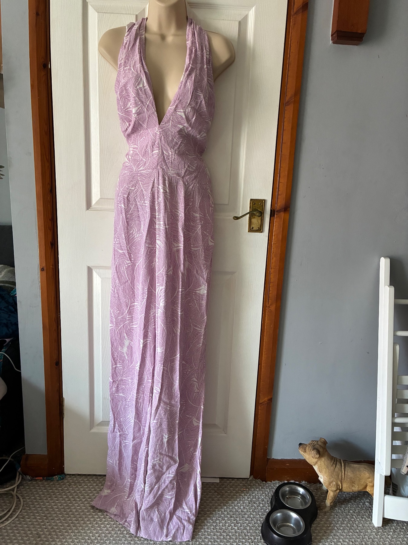 Pink white jumpsuit H&M gold Label 16 tall