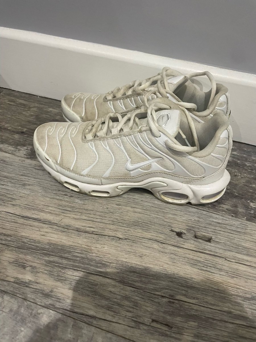 Nike Air Max Plus TN - Triple White / Light Bone - Size uk7