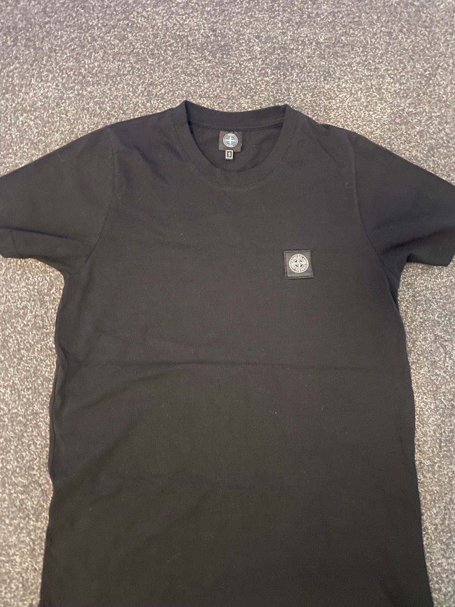 Stone Island Black T-Shirt - Size Small - Compass Patch Logo