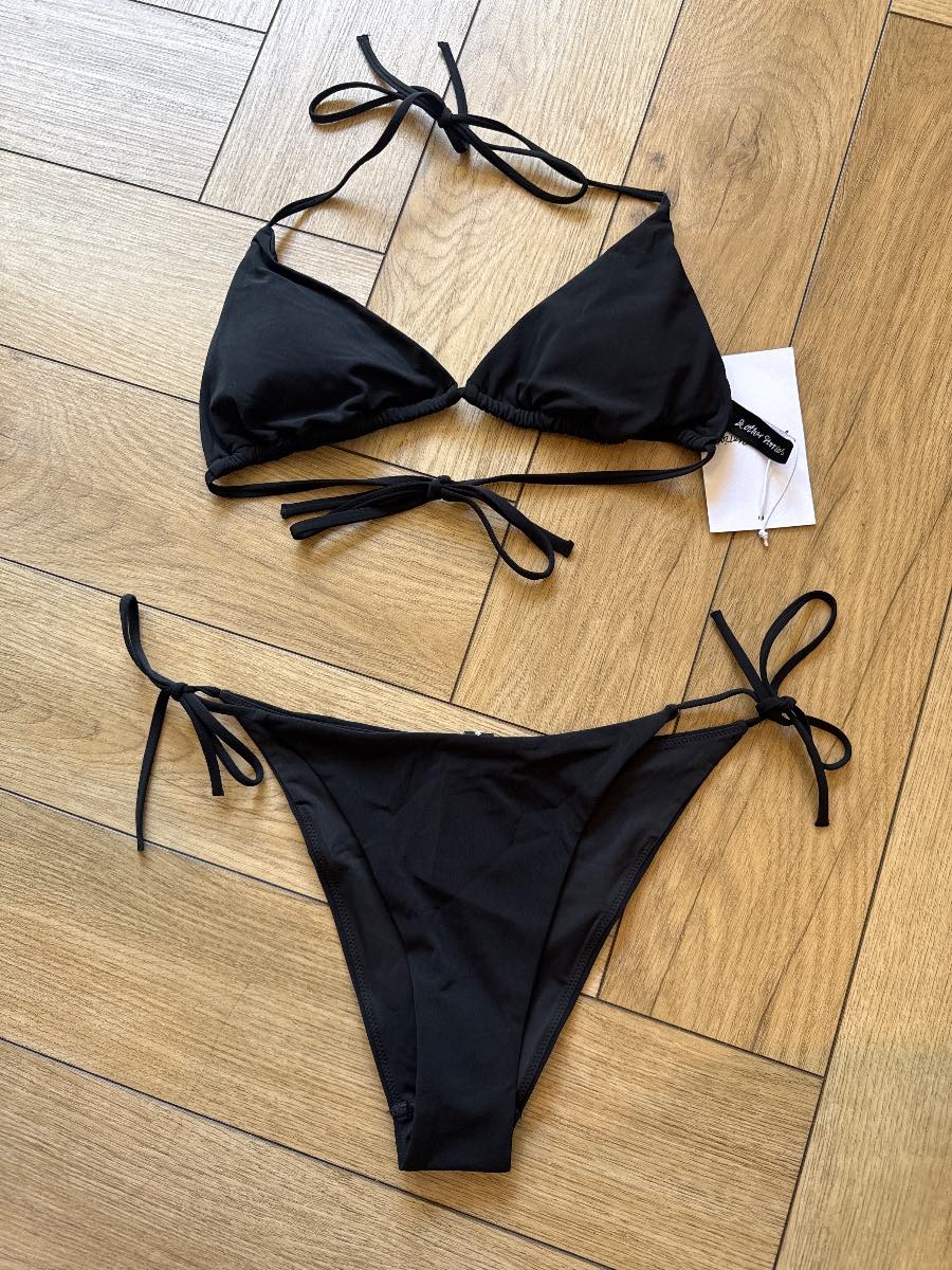 & Other Stories Black Triange Halterneck bikini