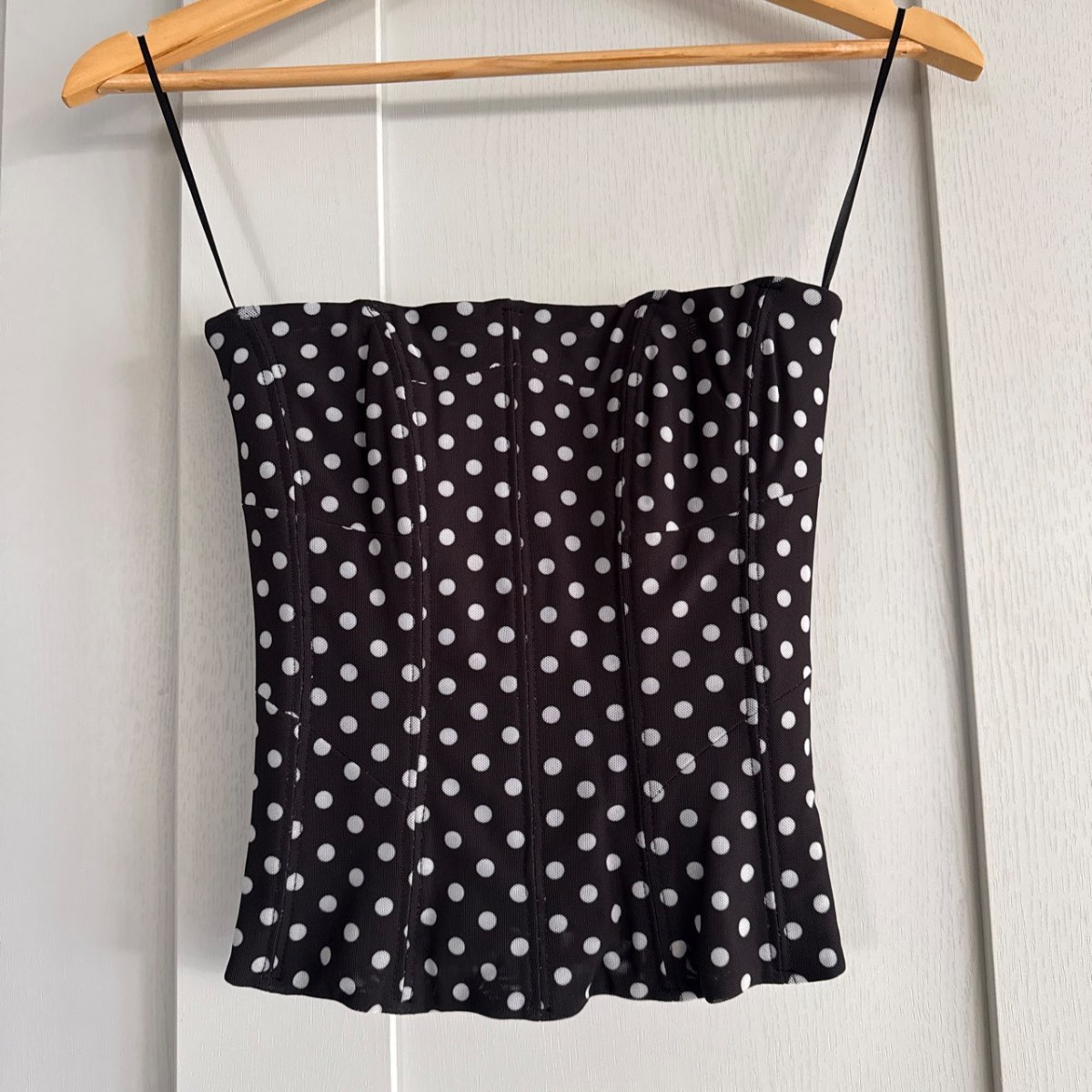 Outcast SOLA MESH CORSET TOP POLKA DOT