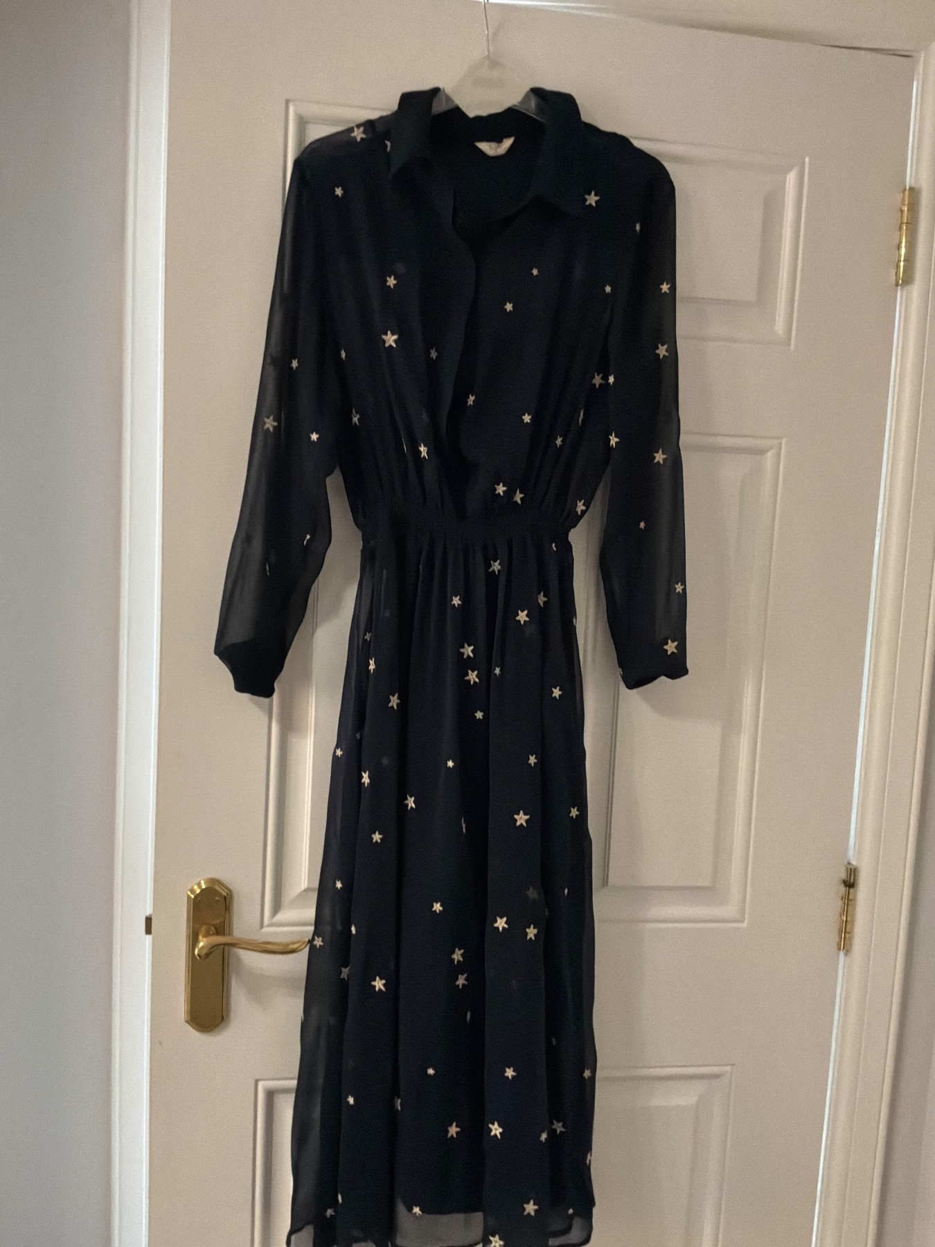 Hush navy star print midi dress size 12