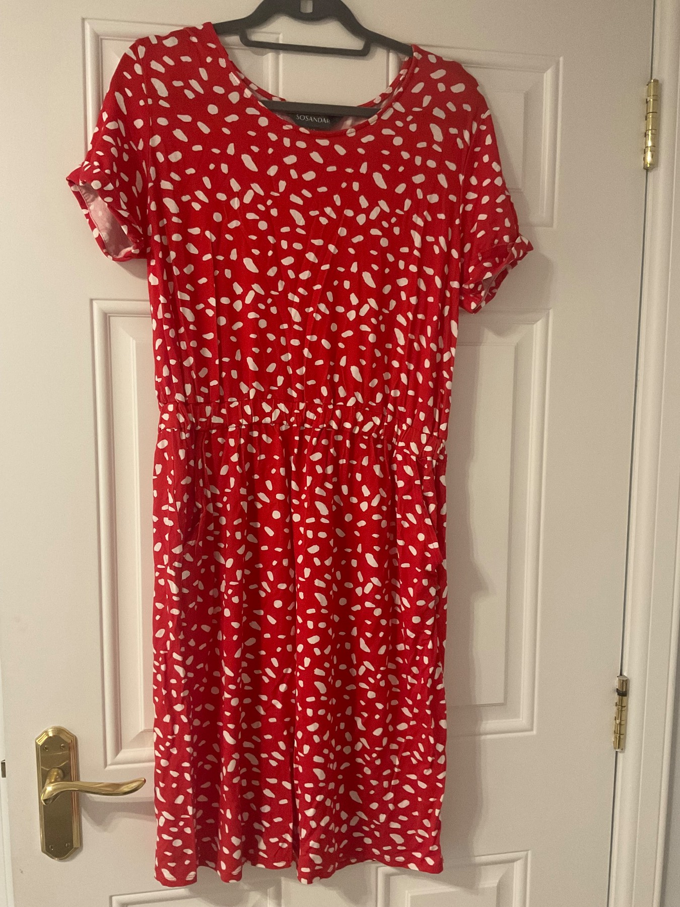 🔴 Sosandar red & white spot dress, size 12 RRP £65