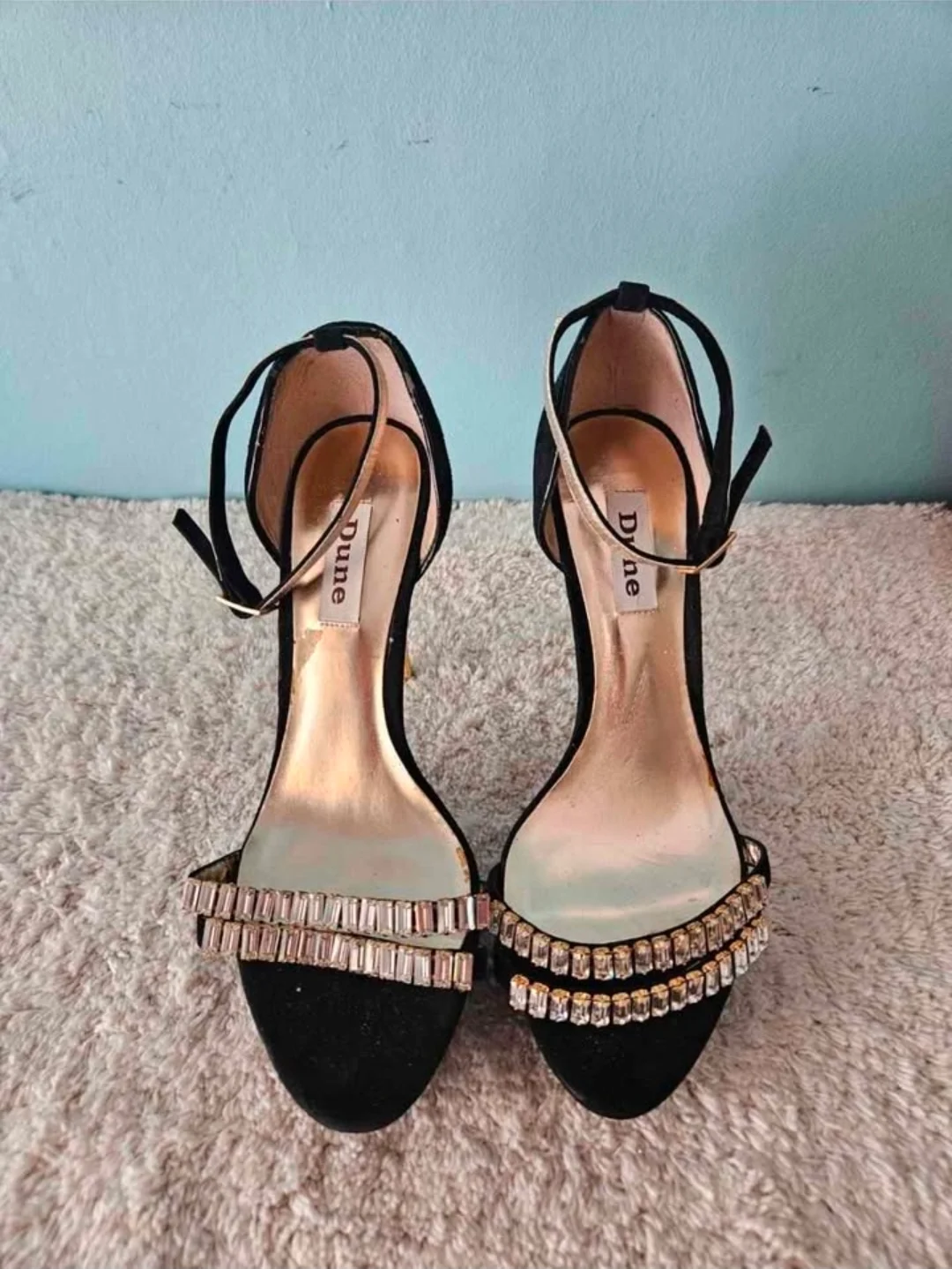 Black diamante platform  high heels
