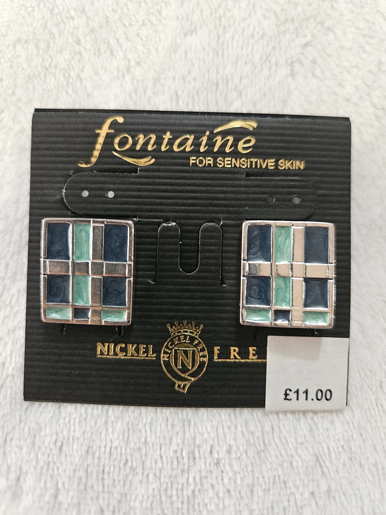 Navy /turquoise enamel stud earrings