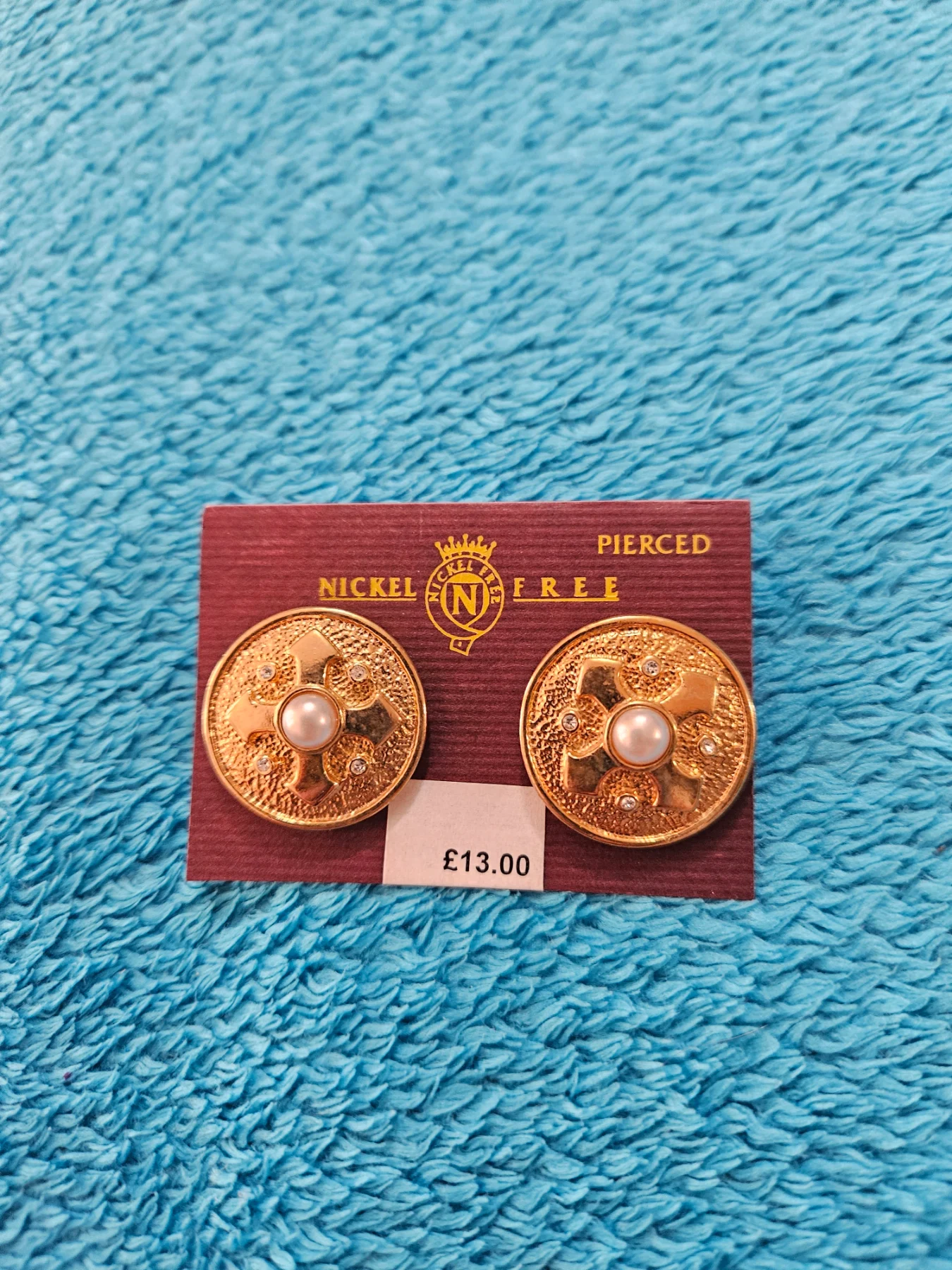 Oversized vintage button earrings
