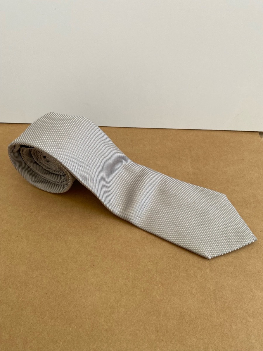 Slaters Mens Silk Silver Neck Tie