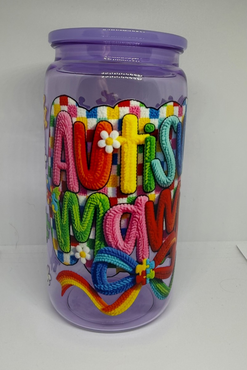 Autism Mama 16oz acrylic tumbler
