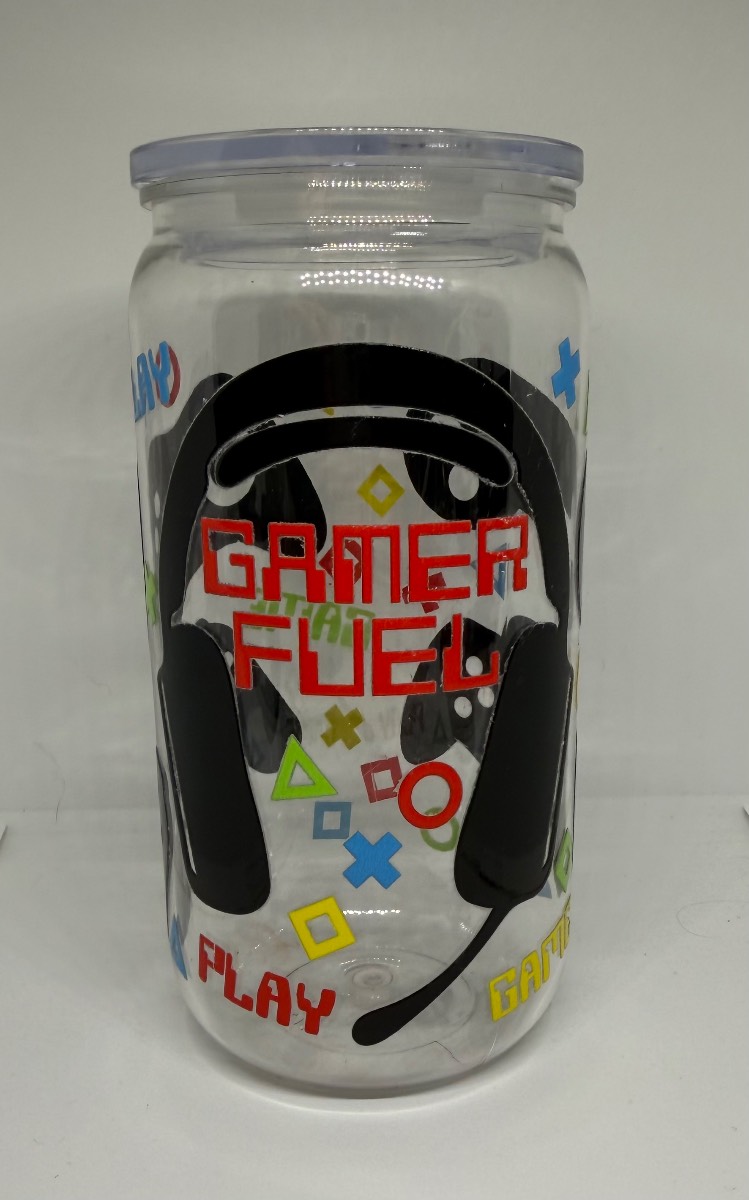 Gamer fuel acrylic 16oz tumbler