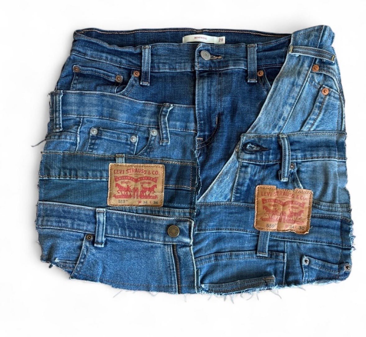 Levi’s Reworked Denim Mini Skirt. Y2k. Size 12. Excellent condition.