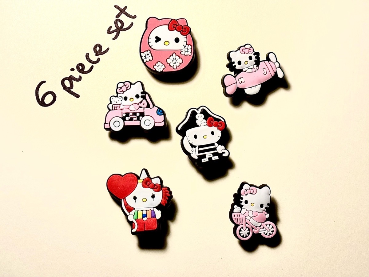 Hello Kitty set of 6 shoe charms for crocs. New.