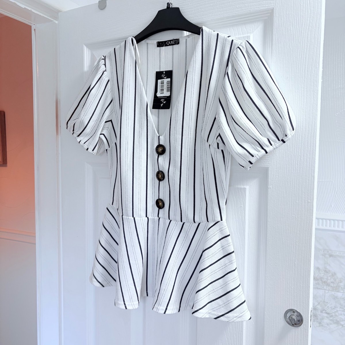 Quiz size 10 new peplum striped top