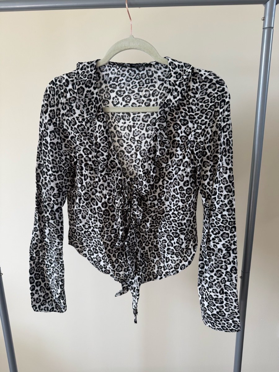 Zara leopard print blouse