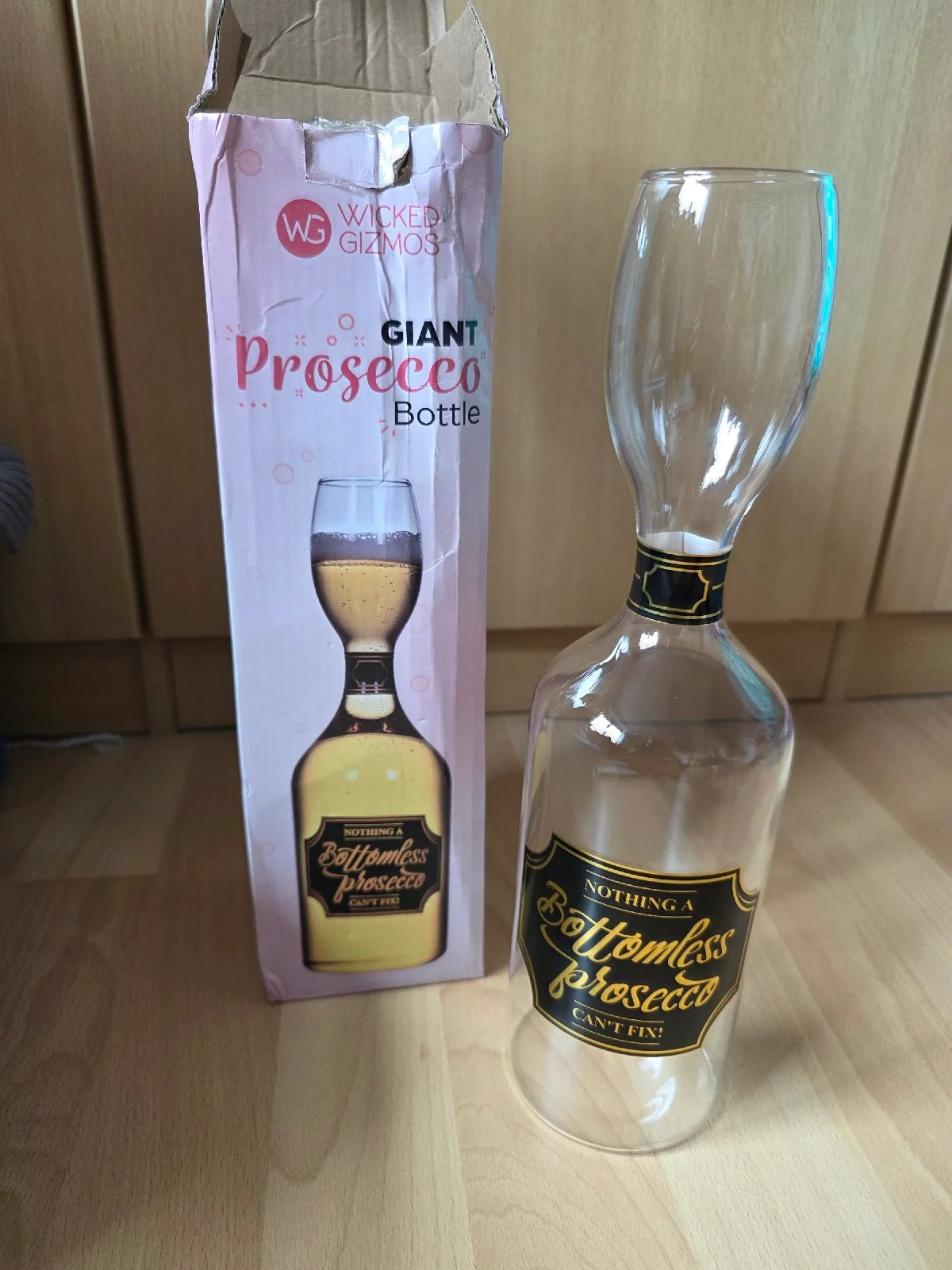 Wicked gizmos bottomless prosecco bottle/glass