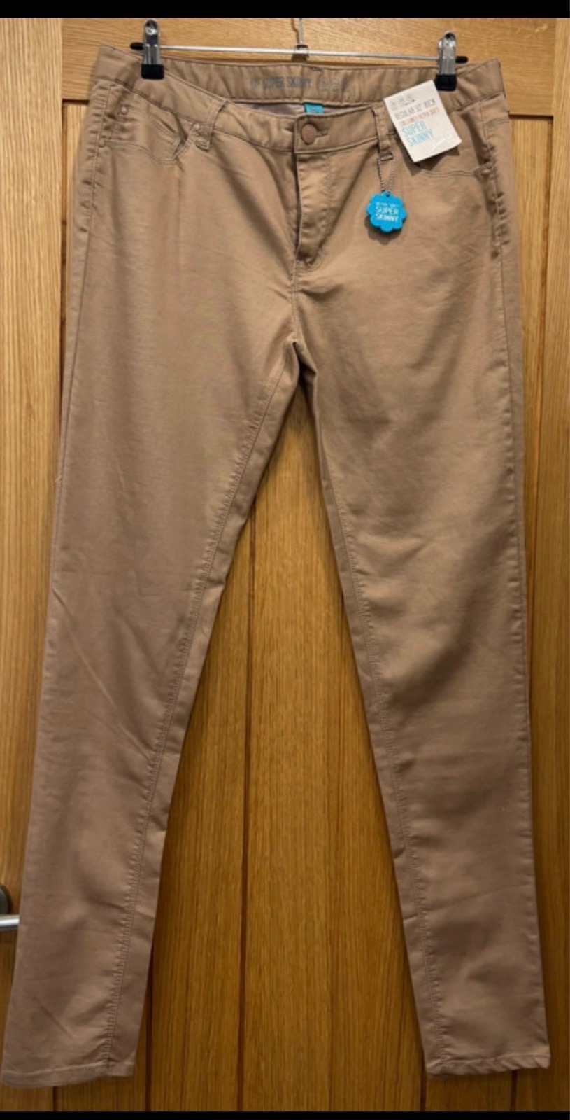 Primark Camel Coloured Jean Style Trousers (size 16) Super Skinny