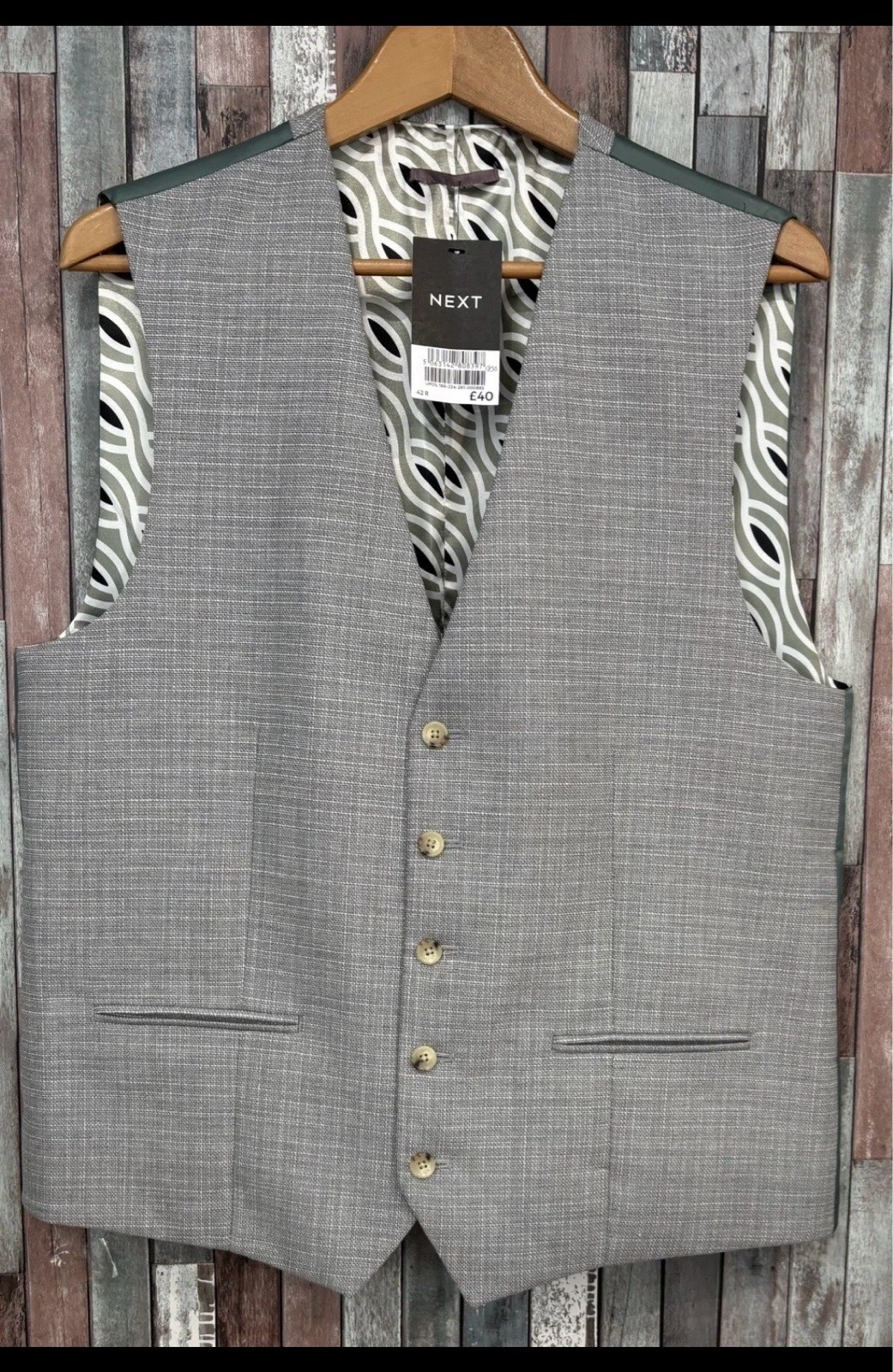 Next Grey & Sage Waistcoat (42R)