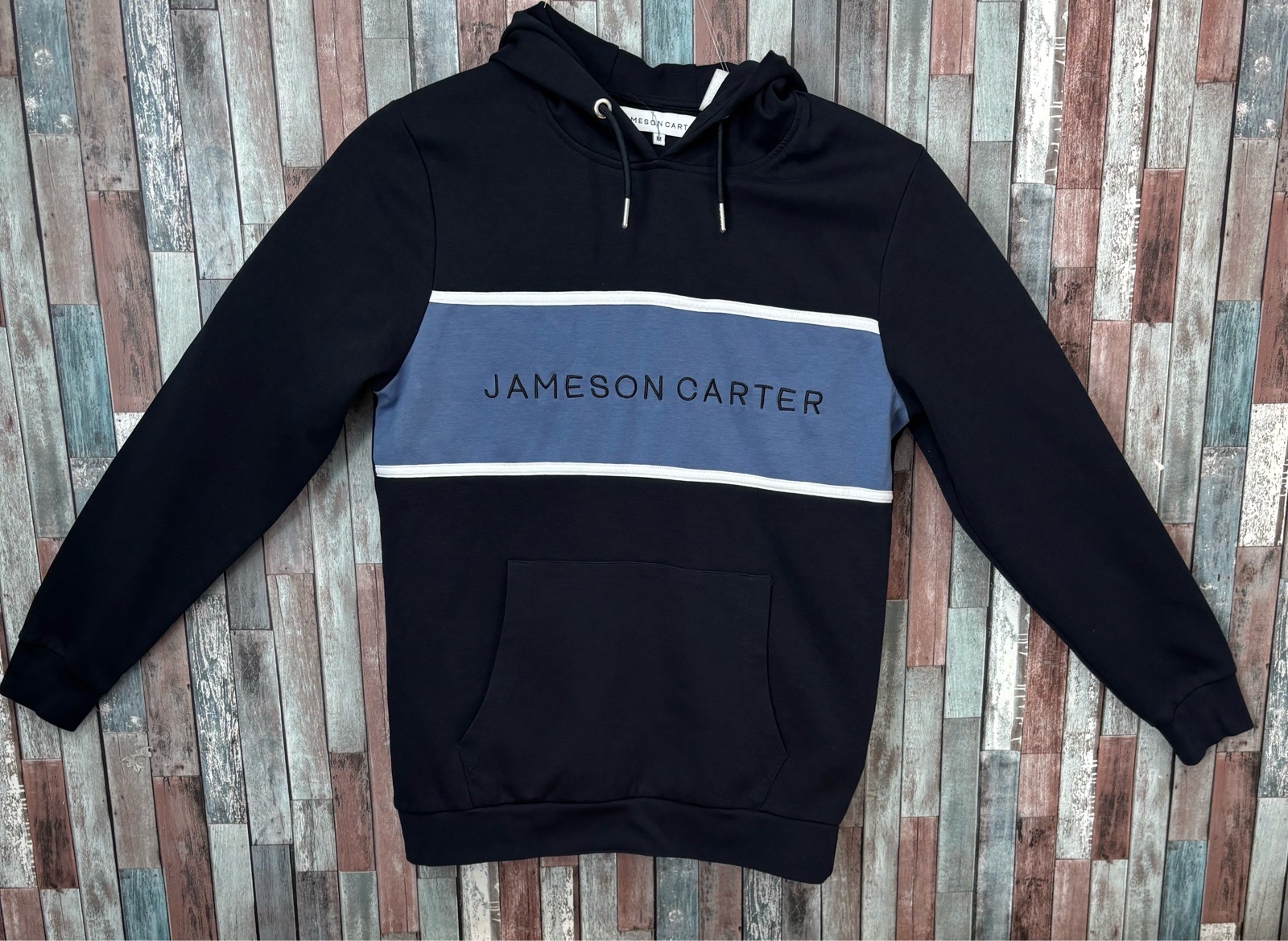 Jameson Carter Navy Blue Hoodie with Block Panel (size medium)