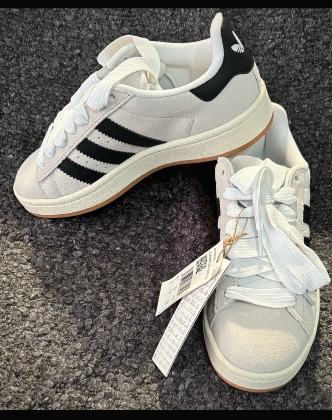 Adidas Campus 00s (GY0042) crystal white/core black/off white (size 4.5)