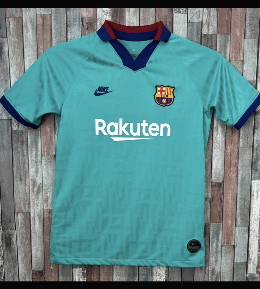 KIDS Nike FC Barcelona Dri-Fit Teal Third Kit 2019-2020 (size youth XL)