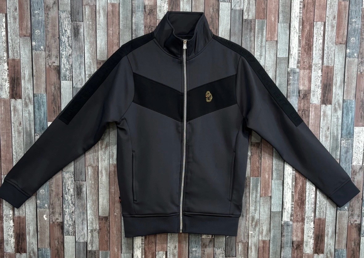 Luke 1977 Spanish Tony Funnel Neck Track Top Charcoal (size small)