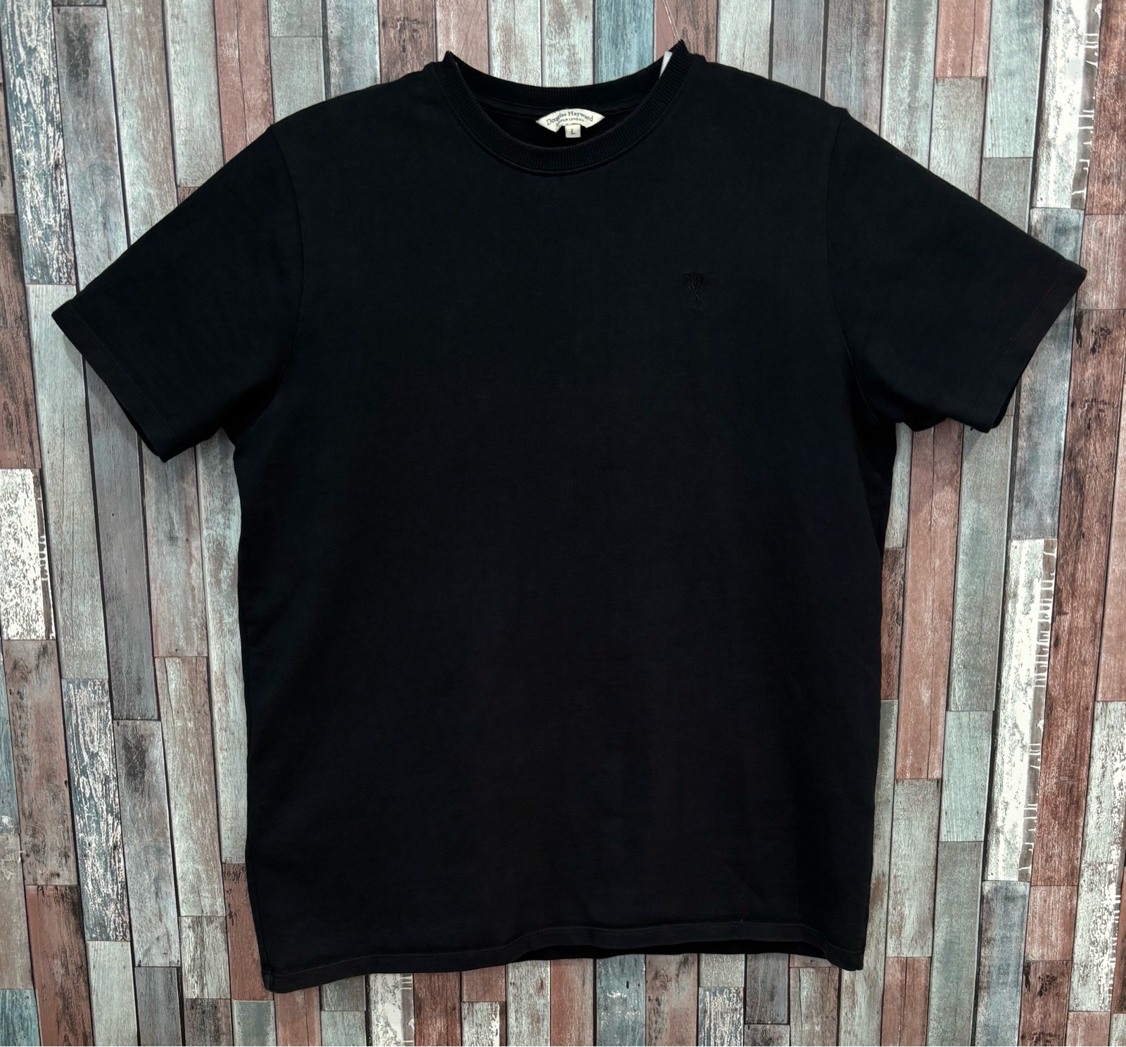 Douglas Hayward Black Cotton T-Shirt (size large)