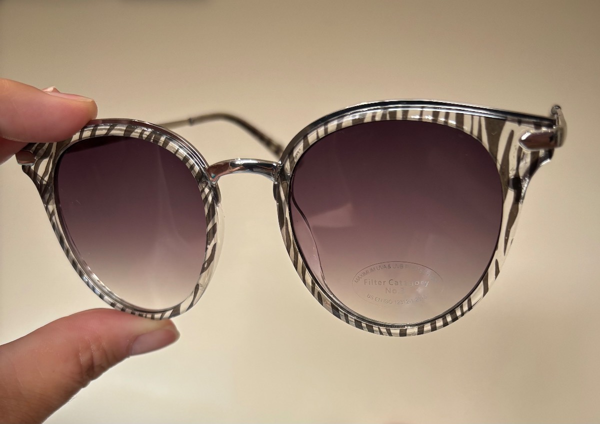 Womens Zebra Frame Sunglasses