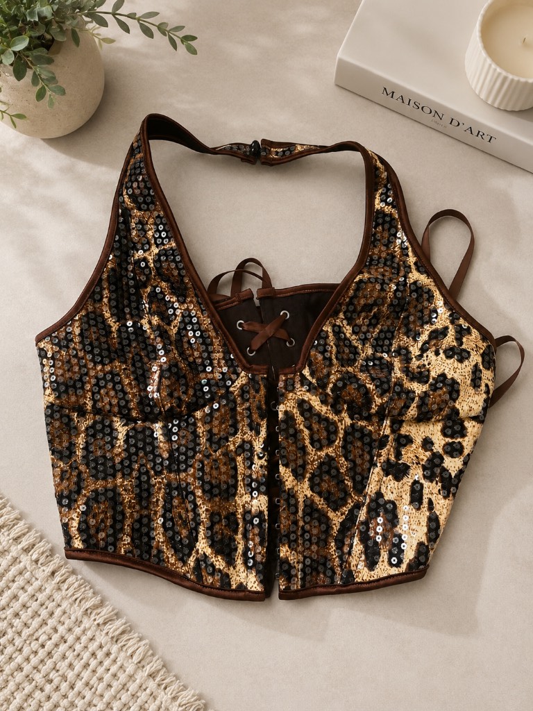 Leopard print corset top