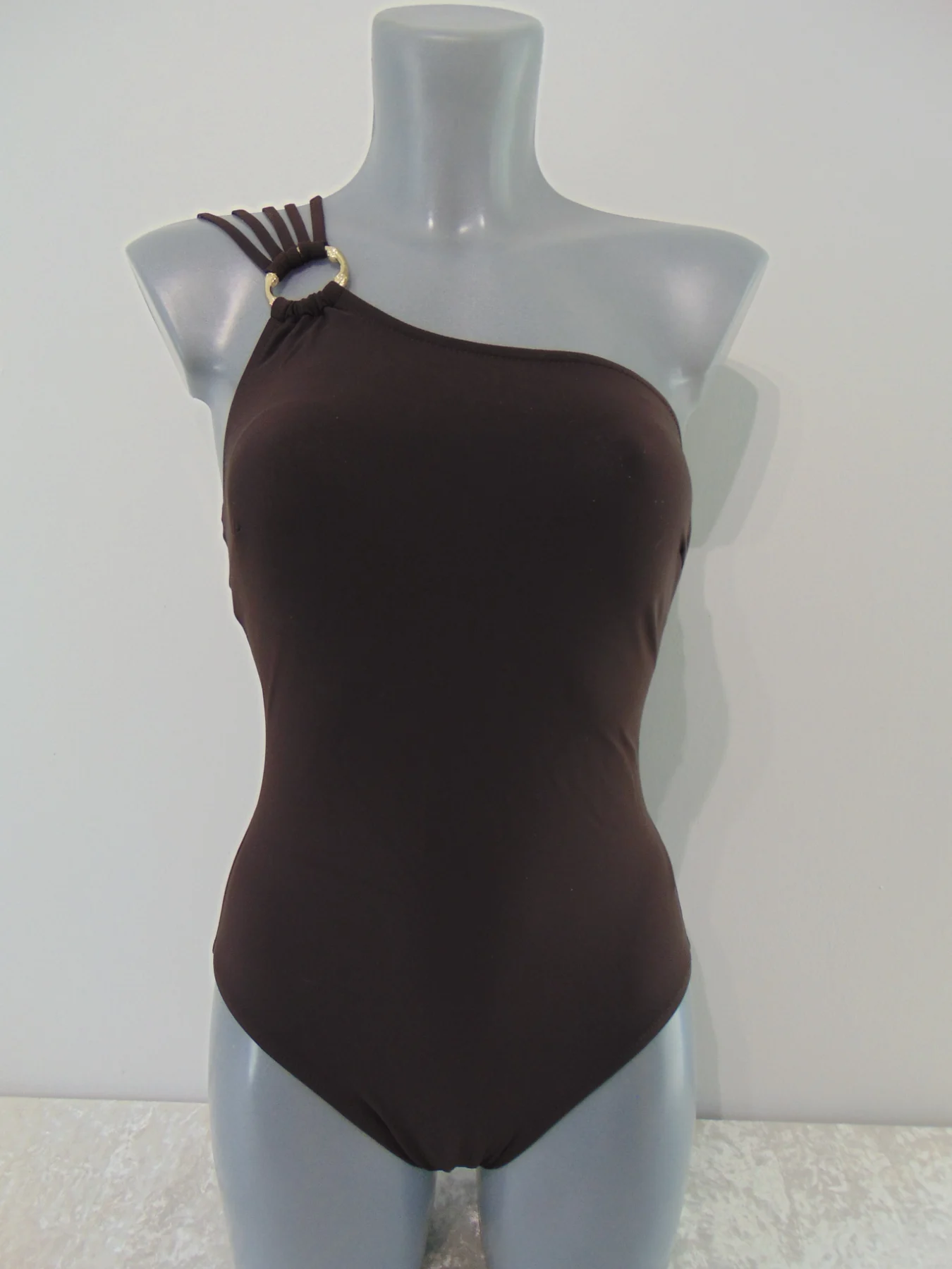Figleaves Serengeti Chocolate Brown Tummy Control Swimsuit UK 10